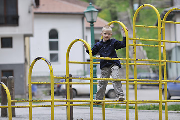 Image showing blonde boy in park