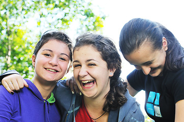 Image showing teen girls group outdoor