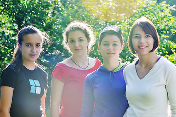 Image showing teen girls group outdoor