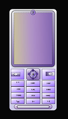 Image showing Cellular phone light blue