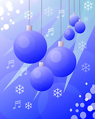 Image showing Christmas balls blue drawing