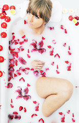 Image showing woman bath flower