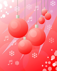 Image showing Christmas balls red drawing