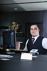 Image showing recetion man in hotel