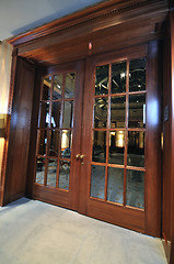 Image showing massive wooden door