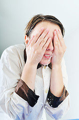 Image showing woman face wash