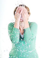 Image showing woman face wash