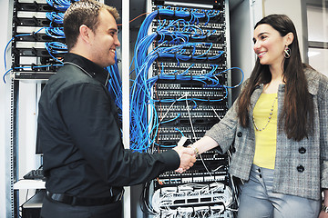 Image showing it engineer in network server room