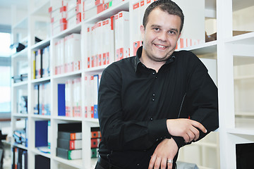 Image showing male adult in archive library