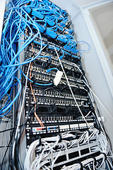 Image showing network server room routers