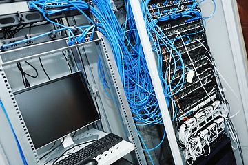 Image showing network server room routers