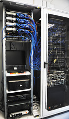 Image showing network server room routers