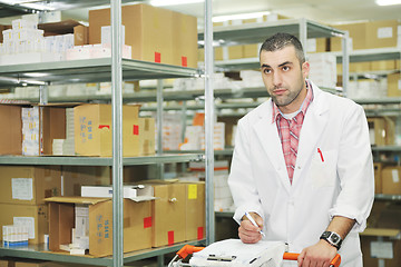 Image showing medical factory  supplies storage indoor