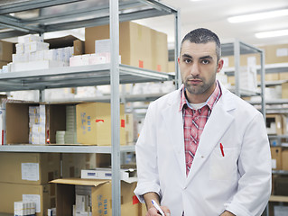 Image showing medical factory  supplies storage indoor