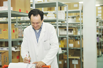 Image showing medical factory  supplies storage indoor