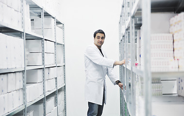 Image showing medical factory  supplies storage indoor