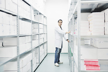 Image showing medical factory  supplies storage indoor