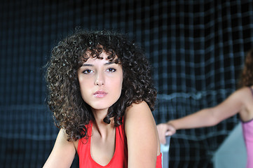 Image showing young woman rerlaxing fitness and working out