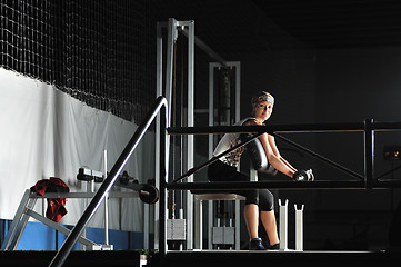 Image showing young woman practicing fitness and working out