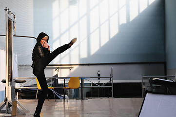 Image showing young woman practicing fitness 