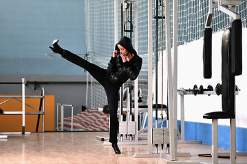 Image showing young woman practicing fitness 
