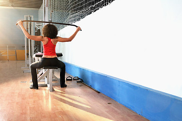 Image showing young woman practicing fitness 