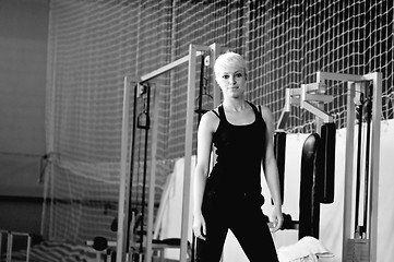 Image showing young woman practicing fitness 