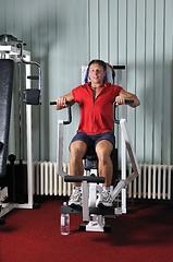 Image showing Strong  man work out in gym