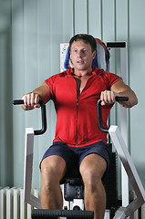 Image showing Strong  man work out in gym