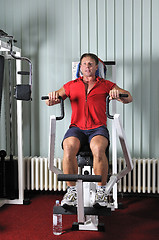 Image showing Strong  man work out in gym
