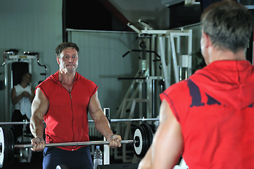 Image showing Strong  man work out in gym