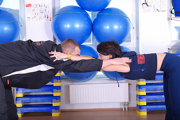 Image showing .happy couple recreating in fitness studio