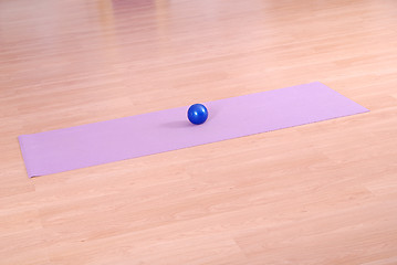 Image showing .pilates ball in fitness club