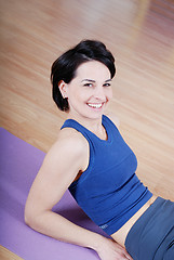 Image showing young and healthy woman in fitness club