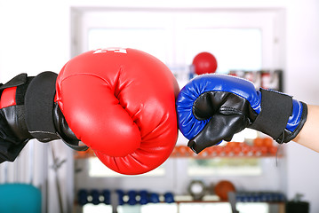 Image showing .competition concept with boxing gloves