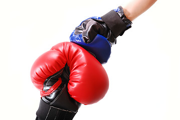 Image showing .competition concept with boxing gloves