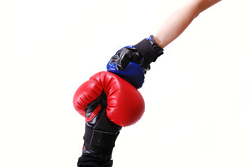 Image showing .competition concept with boxing gloves