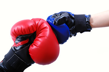 Image showing .competition concept with boxing gloves