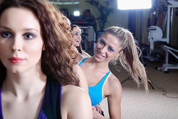 Image showing pretty girls in fitness club