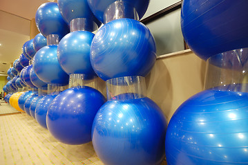 Image showing pilates balls in fitness club