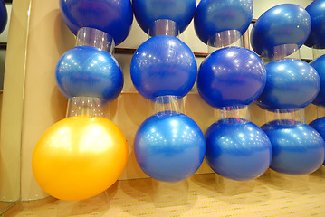 Image showing pilates balls in fitness club