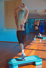 Image showing girl exercising in fitness studio
