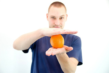 Image showing man with orange