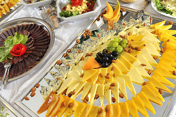 Image showing Food, fresh, health, vegetarian, eating, cheese,  grape, fruit, 