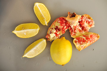 Image showing Pomegranate and lemon