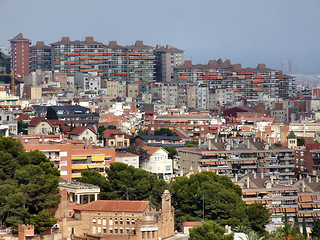 Image showing Cityscape - Barcelona aerial view