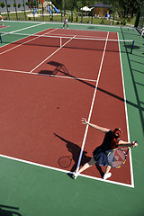 Image showing young man play tennis outdoor