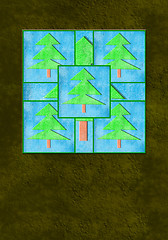 Image showing Vertical Christmas card fir modern