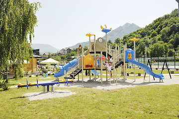 Image showing family portrait at park playground