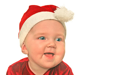 Image showing Christmas baby smiling